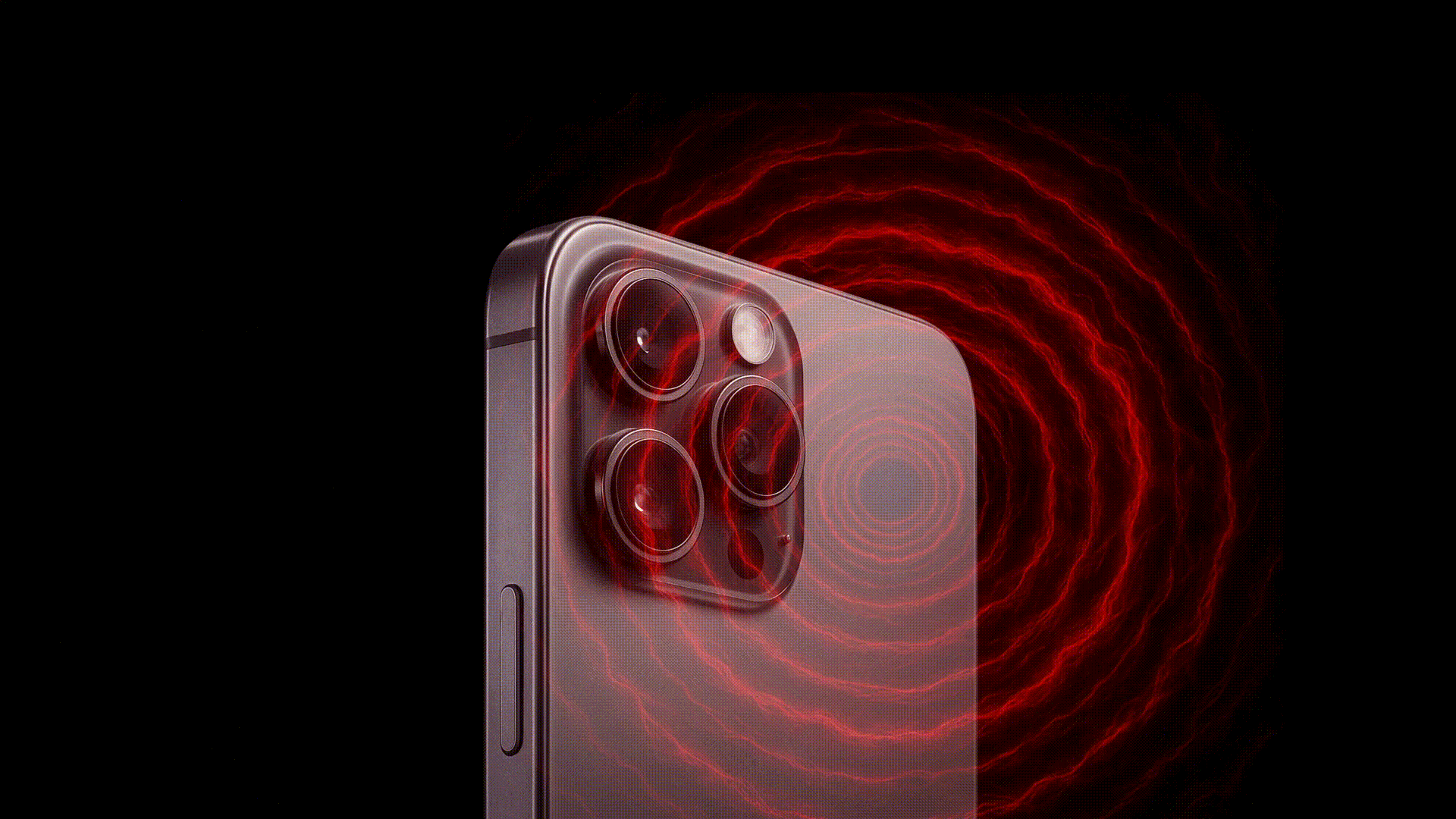 Animated graphic of EMF waves from a smartphone.